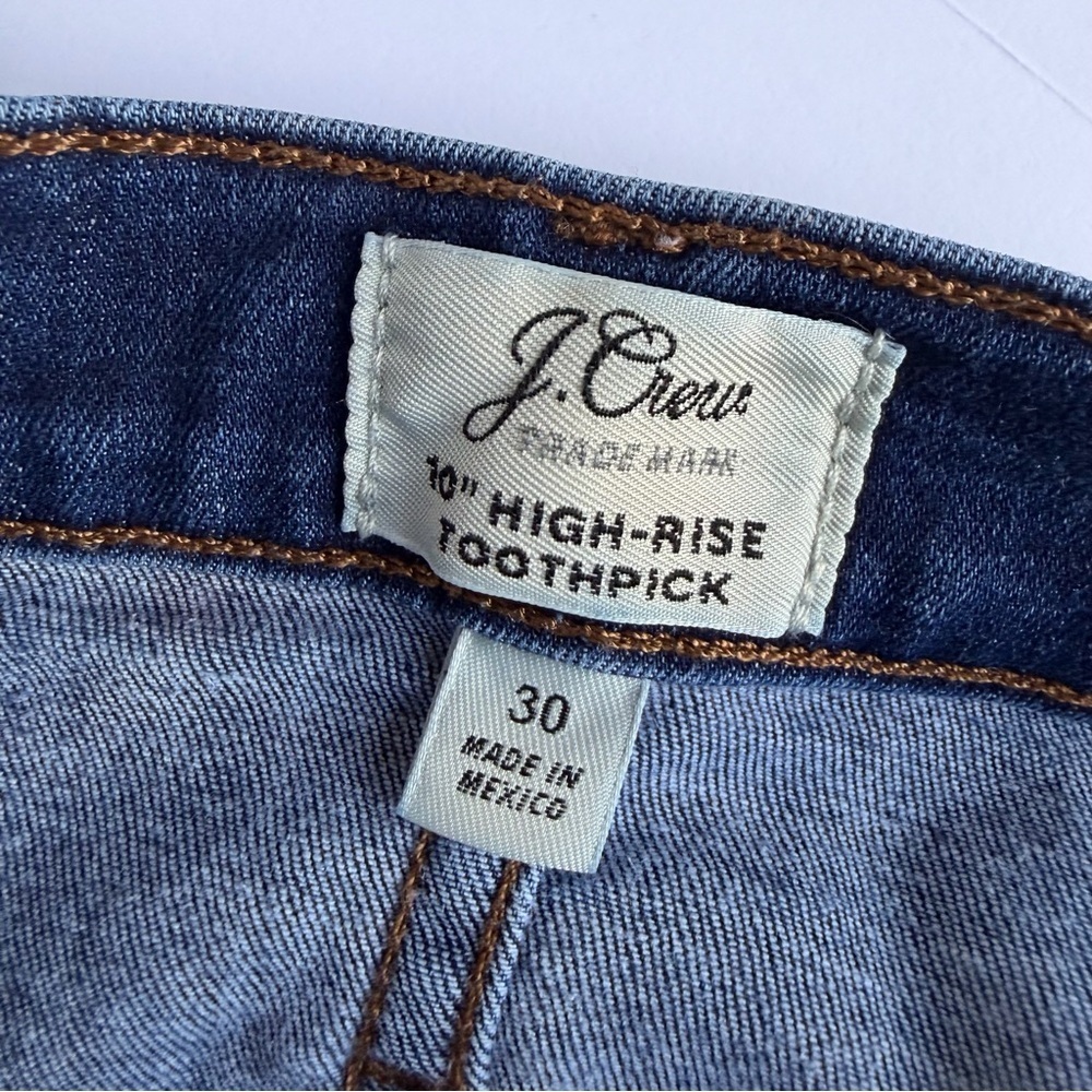 Woman’s J.Crew High Rise Toothpick Denim Jeans Size 30w x 28 Inseam​​ - Picture 8 of 9